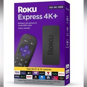 NWT Roku Express 4K+ | Streaming Player HD/4K/HDR Roku Voice Remote with TV …